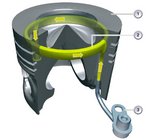 Afin de mieux refroidir le piston, la lubrification de ce derniers exploite l' effet shaker.<br />Un gicleur injecte de l'huile de refroidissement dans la partie inférieure du piston. Il cible<br />exactement un alésage qui, dans le piston, mène directement au canal de refroidissement.. L'huile s'échappe par un trou d'évacuation et retourne dans le carter,