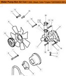 ici la pompe à eau (modèle sans clim, la poulie est déportée)